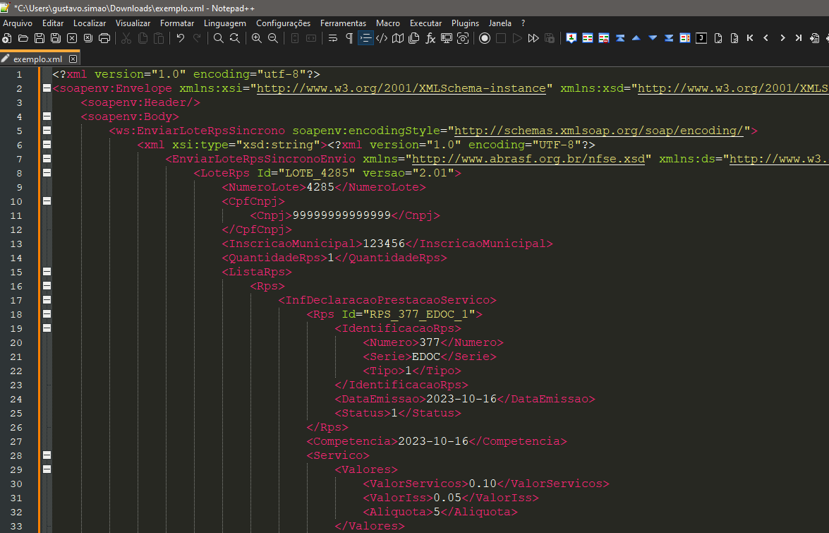 Como formatar XML usando Notepad++ com o XML Tools Central de Atendimento