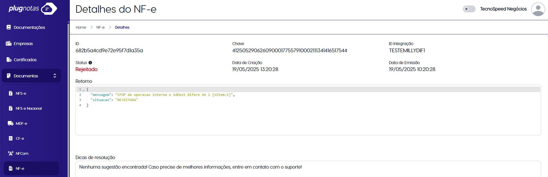 Detalhamento da NF-e