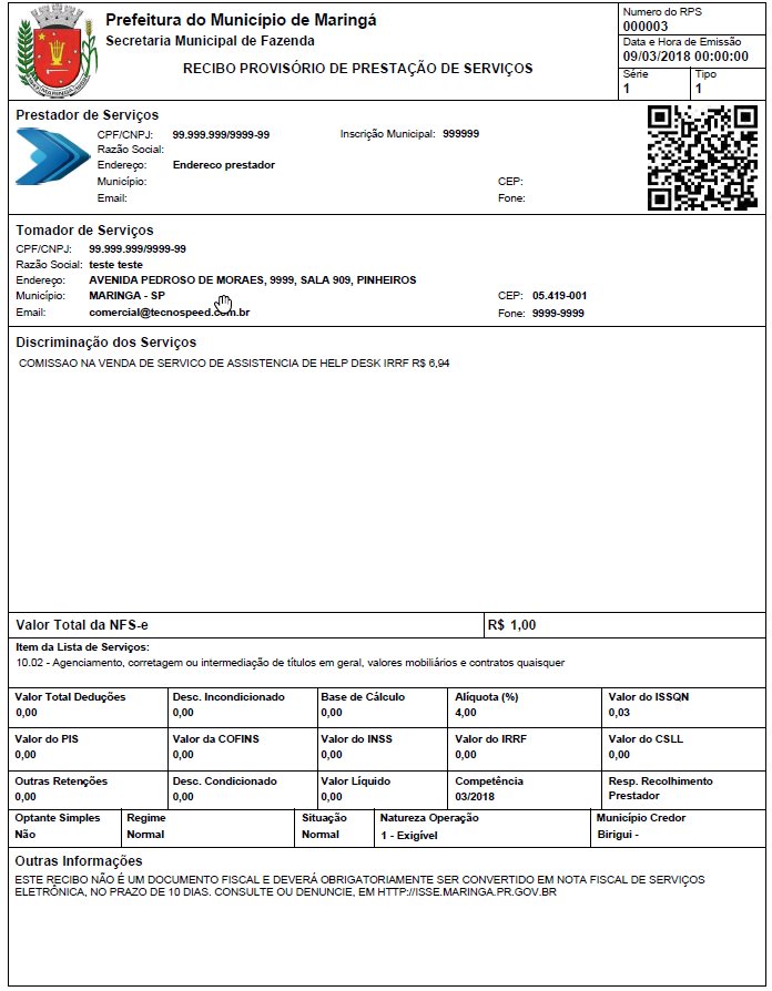 TecnoSpeed NFS-e - Sobre a Nota Fiscal de Serviço