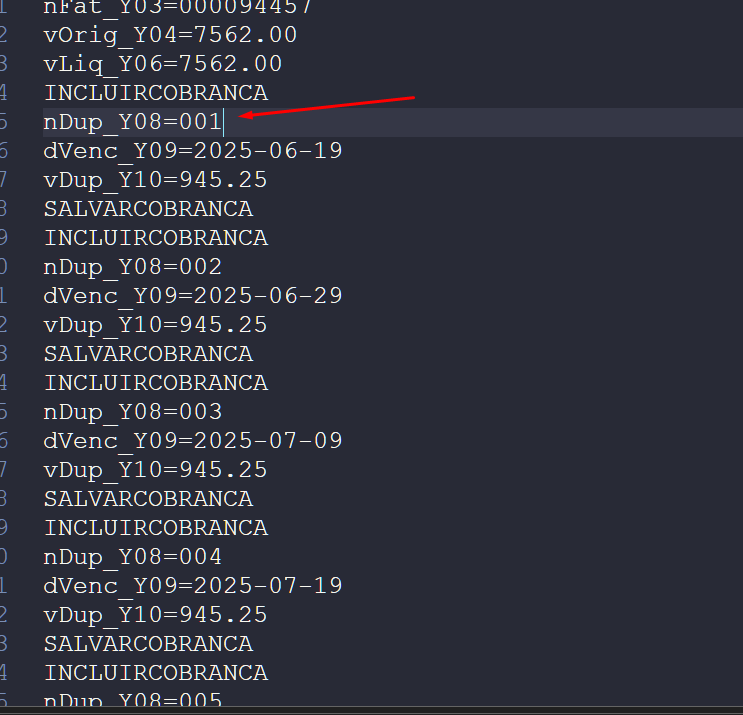Exemplo 1 do parâmetro ImprimirDuplicata no DANFE.