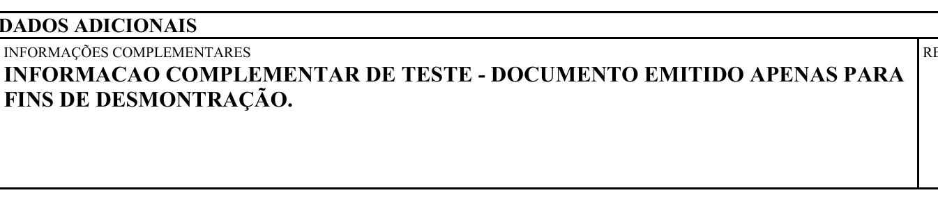 Exemplo 4 do parâmetro TamanhoFonteInfCpl no DANFE.