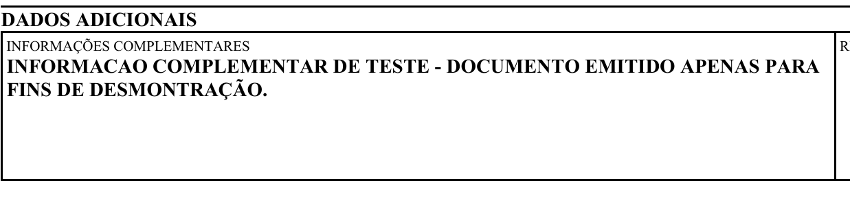 Exemplo 3 do parâmetro TamanhoFonteInfCpl no DANFE.