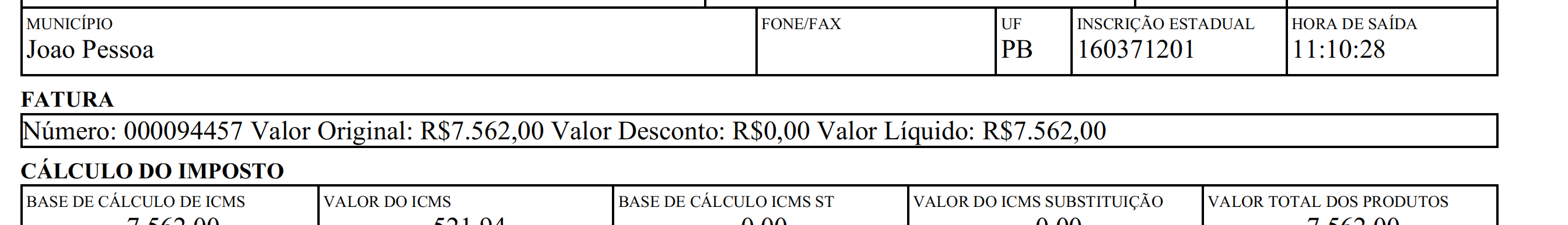 Exemplo 5 do parâmetro ImprimirDuplicata no DANFE.