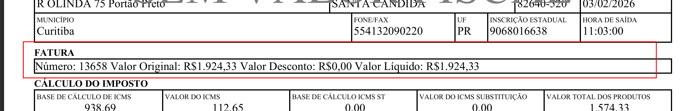 Exemplo 3 do parâmetro ImprimirDuplicata no DANFE.